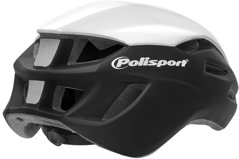 Fietshelm Polisport Aero-R Large 58-61 cm - mat zwart / wit glanzend / grijs