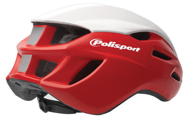 Fietshelm Polisport Aero-R Large 58-61 cm - mat rood / wit glanzend / zwart