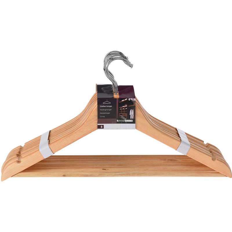 Kleerhanger Hout - set van 8