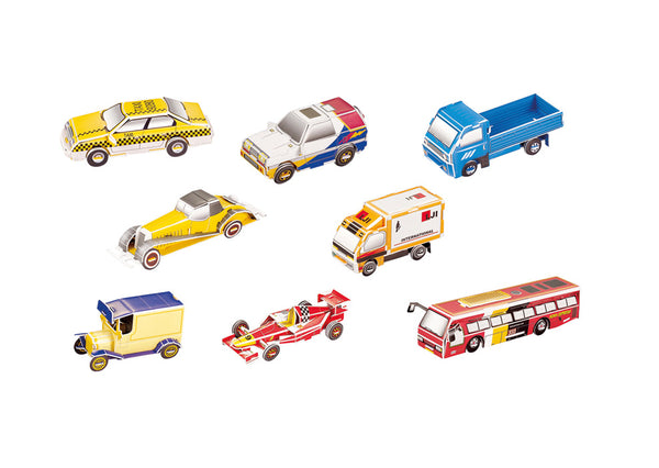 3D Puzzel auto serie, set van 8