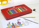Faber Castell FC-115894 Kleurpotlood Faber-Castell Castle Zeskantig Metalen Etui 60 Stuks Met Acces