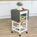 Keukentrolley op Wieltjes - met Inklapbare Zijtafels