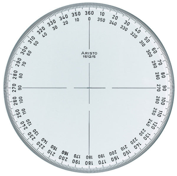 Aristo AR-1512/5 Kompasroos 360° 12 Cm Glashelder Plexiglas