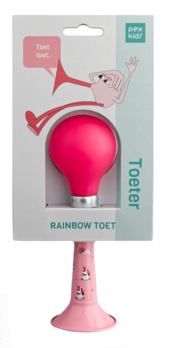 Fietstoeter recht PexKids Hartjes - wit met roze bol