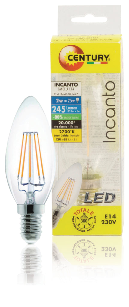 Century INM1-021427 Led Vintage Filamentlamp Kaars 2 W 245 Lm 2700 K