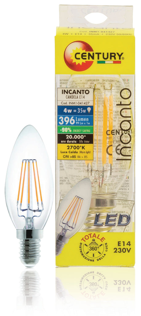 Century INM1-041427 Led Vintage Filamentlamp Kaars 4 W 480 Lm 2700 K