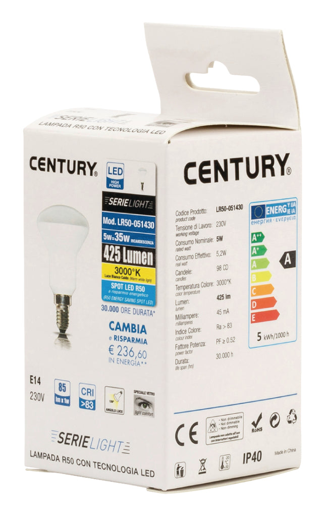 Century LR50-051430 Led-lamp E14 Lr50 5 W 480 Lm 2700 K