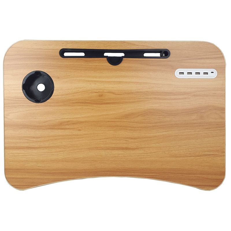 Laptoptafel - met USB poorten - 60 x 40 x 27 cm - bruin