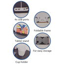 Laptoptafel - met USB poorten - 60 x 40 x 27 cm - grijs