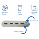 Laptoptafel - met USB poorten - 60 x 40 x 27 cm - grijs