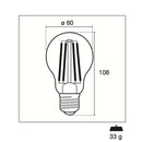 Century ING3-122727 Led Vintage Filament Lamp E27 Globe 11 W 1521 Lm 2700 K