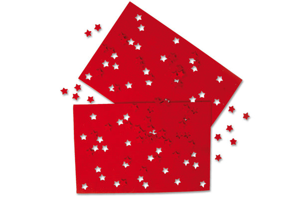 Vilten Set w.Scattering Stars, rood Filz Set