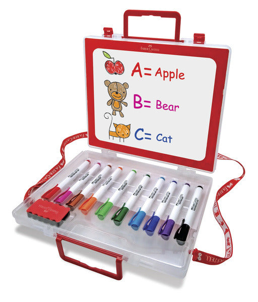 Faber Castell FC-156069 Boardmarker Faber-Castell Slim Fine Koffer 10 Stuks Met Accessoires