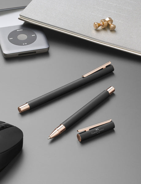 Faber Castell FC-343100 Vulpen NEO Slim Zwart Mat, Rosé Goud, M