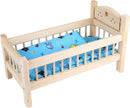 Small Foot - Houten Poppenbed Natuurlijk met Beddengoed, 4ldg.