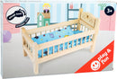 Small Foot - Houten Poppenbed Natuurlijk met Beddengoed, 4ldg.