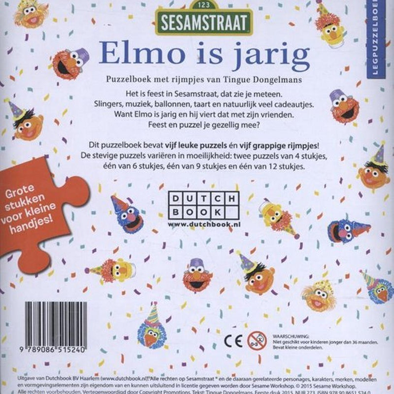 Sesamstraat Elmo is Jarig Puzzelboek met Rijmpjes