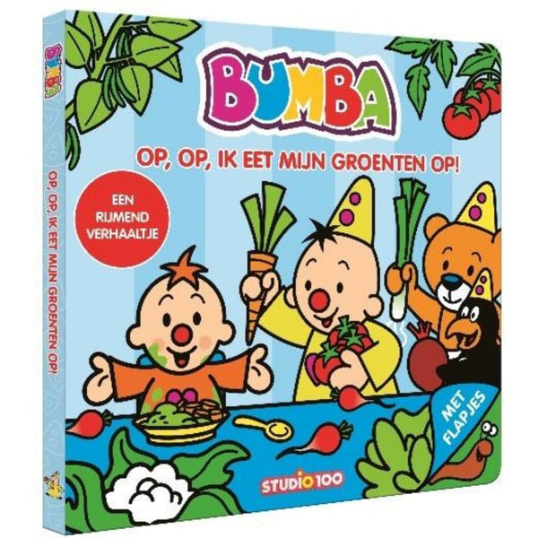 Bumba Kartonboek met Flapjes Op Op Ik Eet Mijn Groente