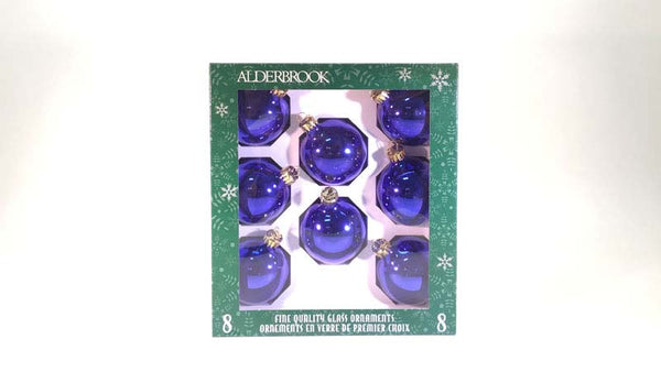 8 glas ballen 6 Cm blauw glans