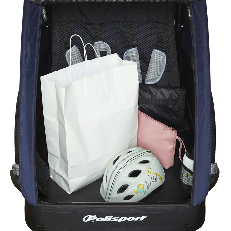 Kindertrailer Polisport voor wandelen en fietsen