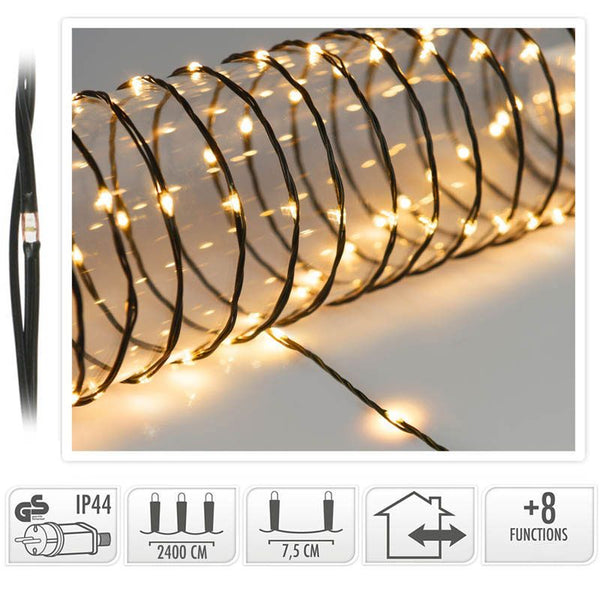 LED Verlichting 320 LED - 24 meter - extra warm wit - voor binnen en buiten - 8 Lichtfuncties - Sof