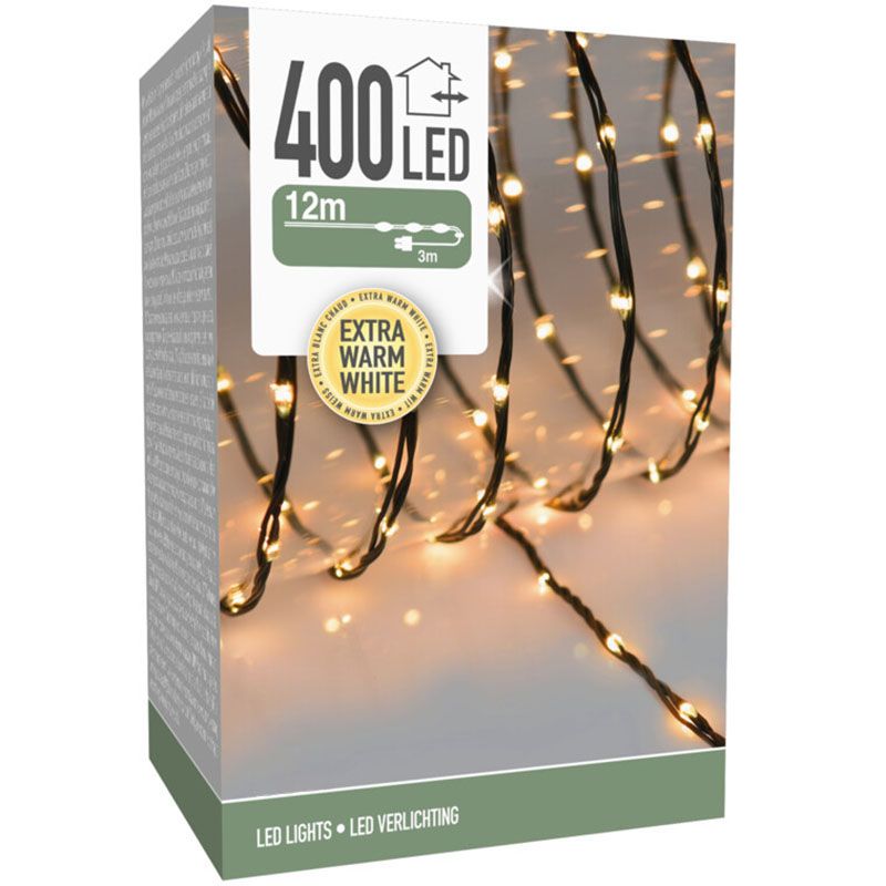 LED Verlichting 400 LED - 12 meter - extra warm wit - voor binnen en buiten - 8 Lichtfuncties - Sof