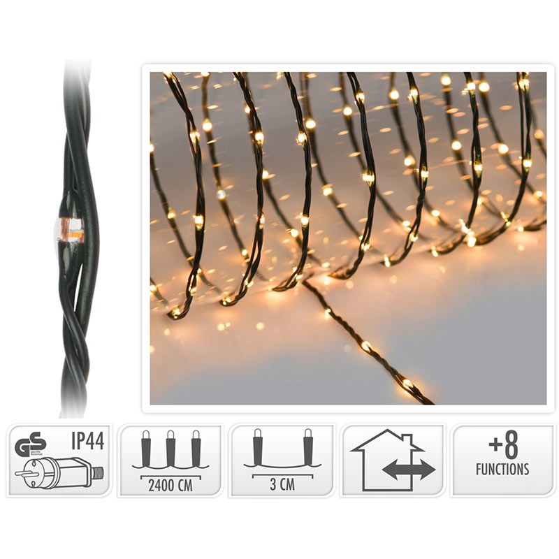 LED Verlichting 800 LED - 24 meter - extra warm wit - voor binnen en buiten - 8 Lichtfuncties - Sof