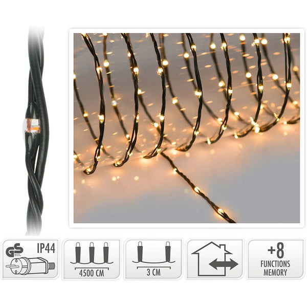 LED Verlichting 1500 LED - 45 meter - extra warm wit - voor binnen en buiten - 8 Lichtfuncties - So