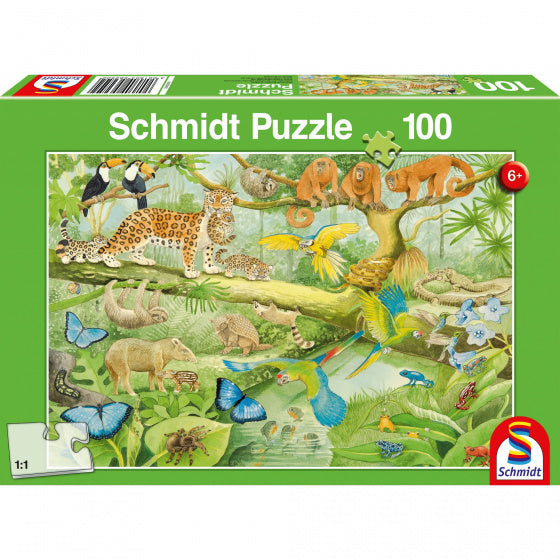 legpuzzel Dieren in de Jungle junior 100 stukjes