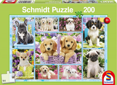 legpuzzel Puppies junior karton groen 200 stukjes