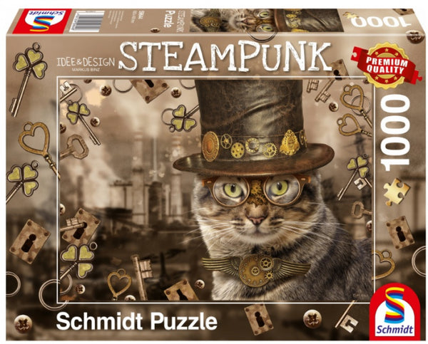 puzzel Steam Punk Kat 37 cm karton 1000 stukjes