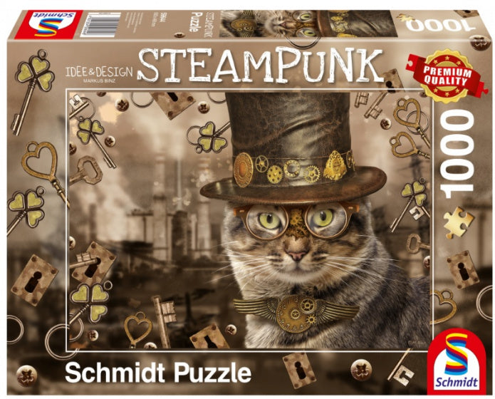 puzzel Steam Punk Kat 37 cm karton 1000 stukjes