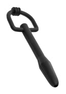 Siliconen Penis Plug met ring - Zwart