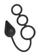 Triple Threat - Siliconen Cockring met Anale Plug