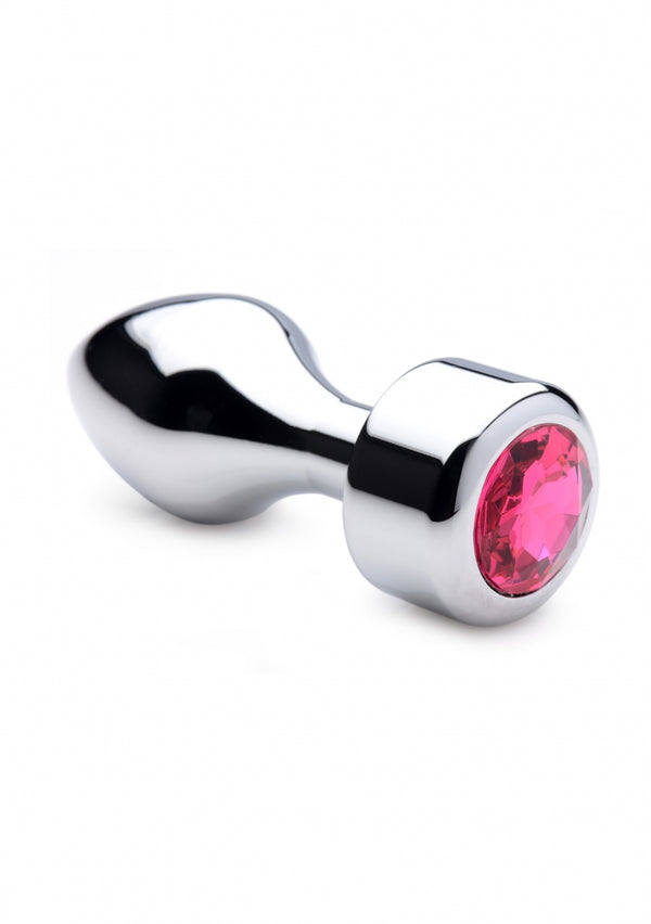 Roze edelsteen - verzwaarde basis aluminium plug - groot