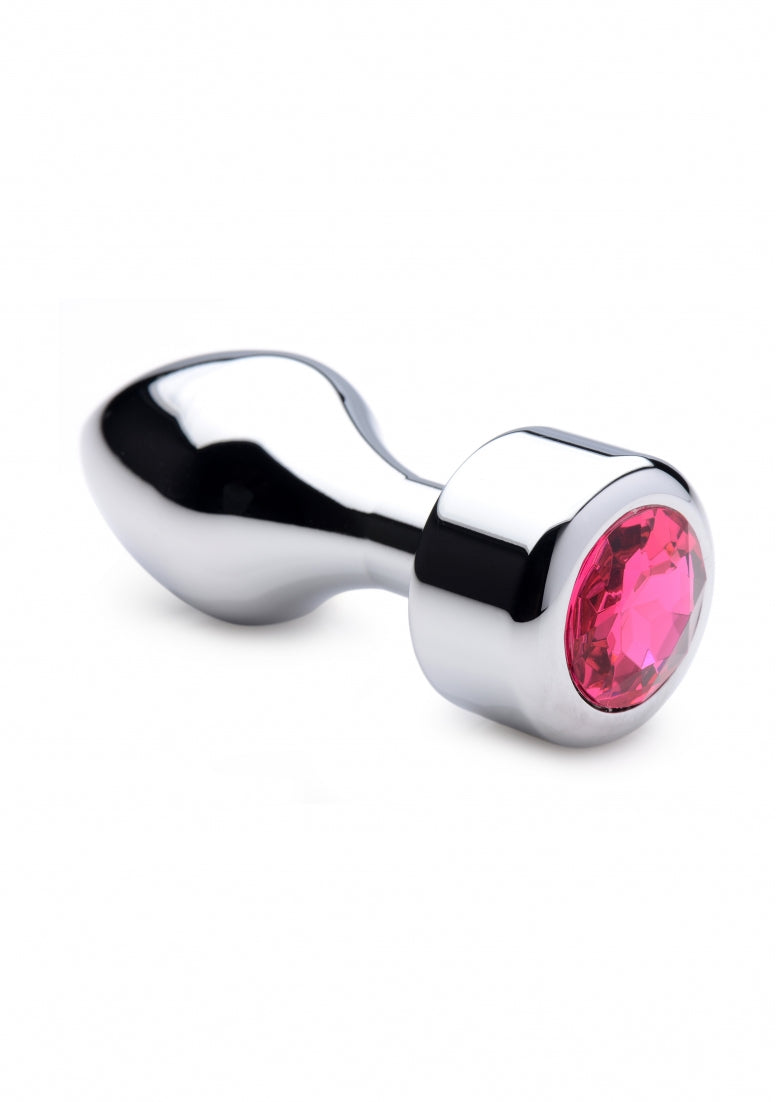 Roze edelsteen - verzwaarde basis aluminium plug - groot