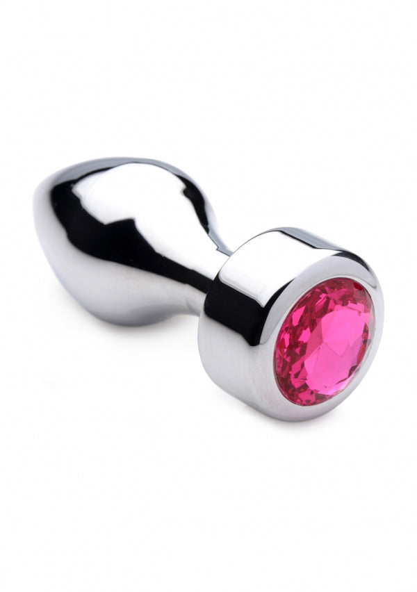 Roze edelsteen - verzwaarde basis aluminium plug - medium