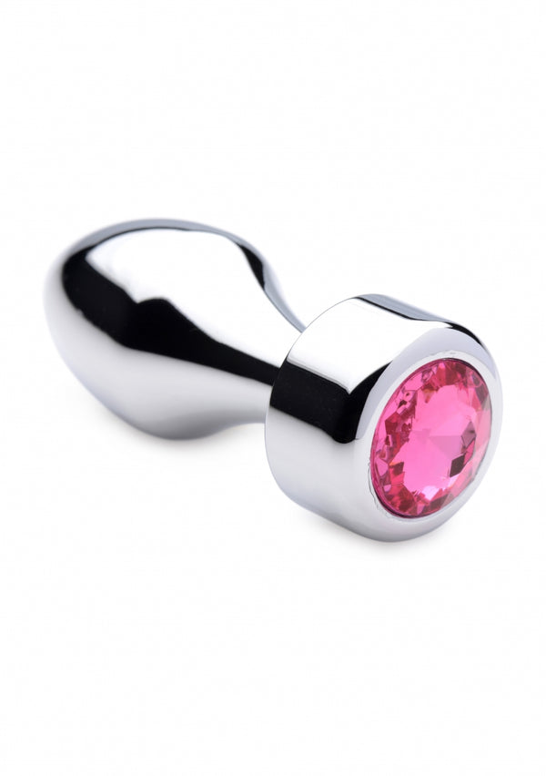 Roze edelsteen - verzwaarde basis aluminium plug - klein
