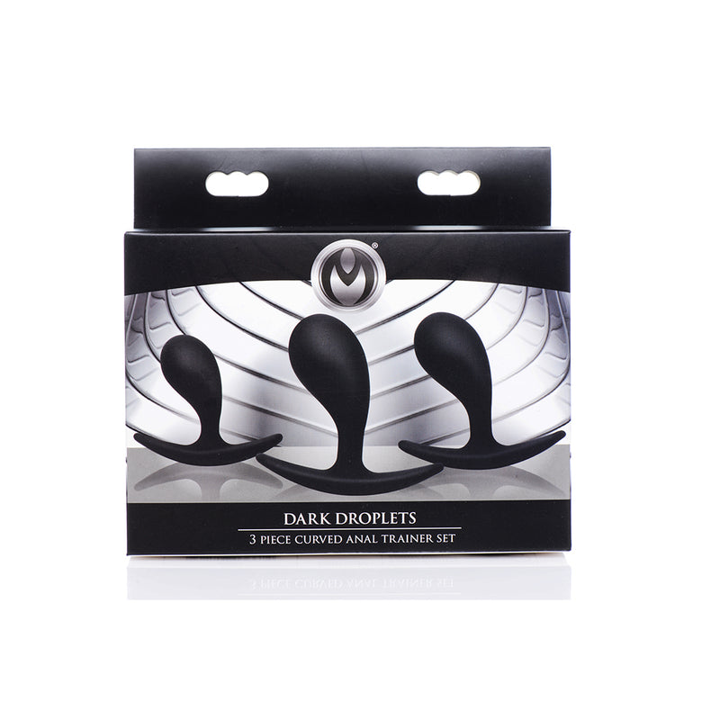 Dark Droplets - 3-delige Gebogen Anale Trainer Set - Zwart
