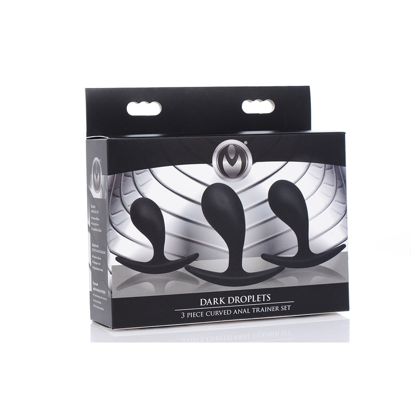 Dark Droplets - 3-delige Gebogen Anale Trainer Set - Zwart