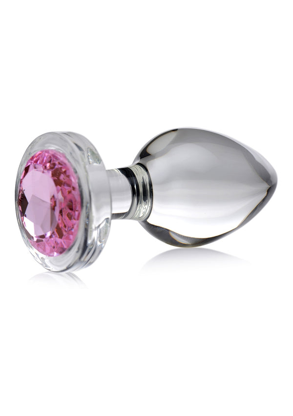 Roze Edelsteen - Glas Anaal Plug - Groot