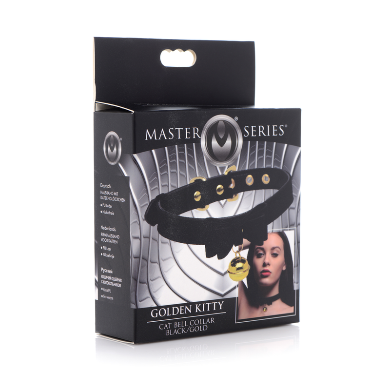 Gouden Kitty - Kat Belhalsband - Zwart/Goud