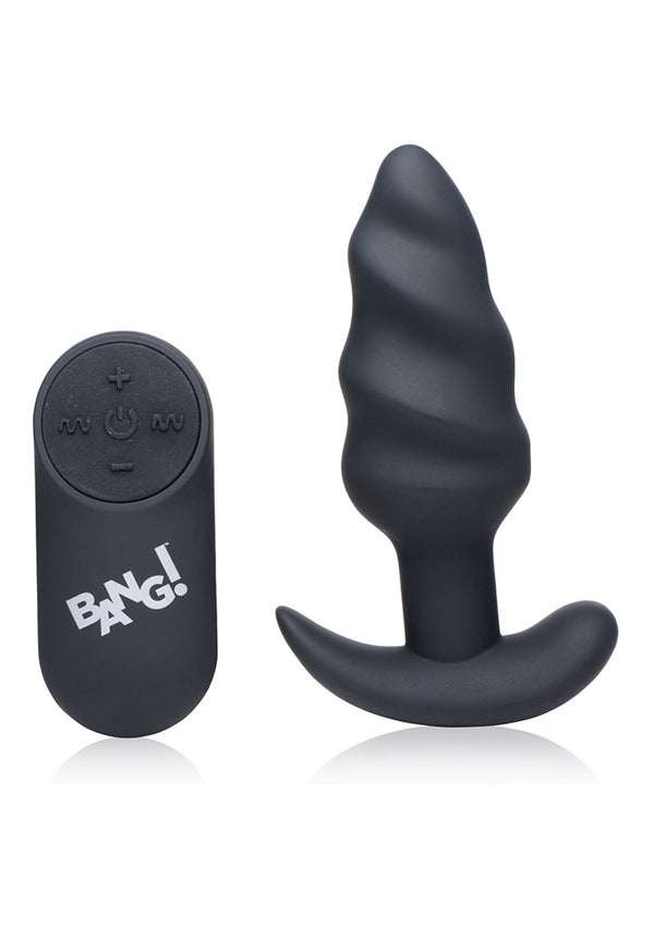 Vibrerende Silicone Swirl Butt Plug met Afstandsbediening