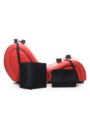 Kinky Seks Sofa Met Boeien en Positie Kussens - Zwart/Rood