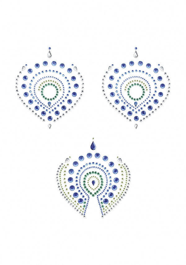 Flamboyant - Bergkristal Lichaamsversiering - Groen en Blauw