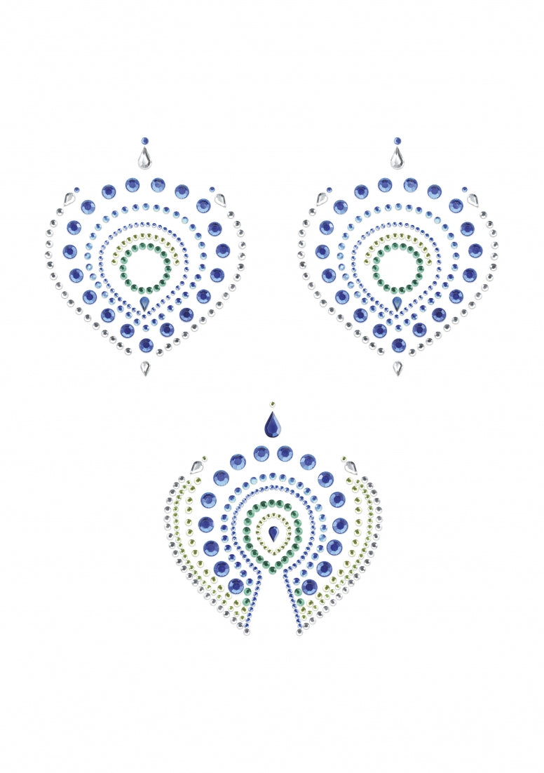 Flamboyant - Bergkristal Lichaamsversiering - Groen en Blauw