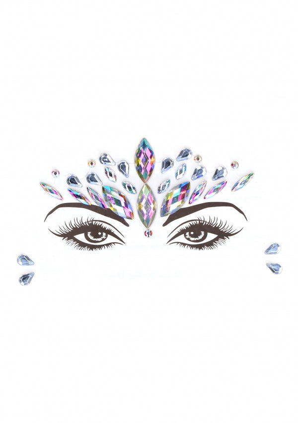 Dazzling Crowned Face Bling Sticker - O/S
