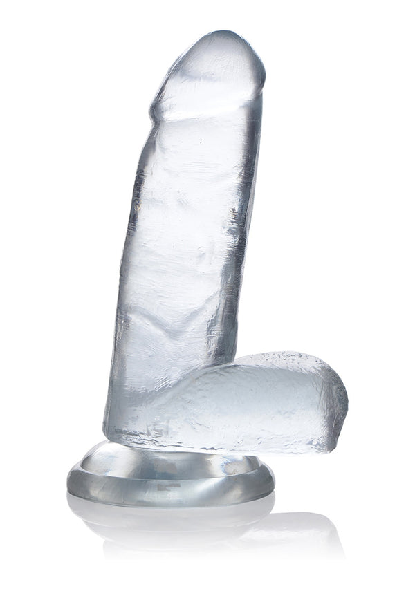 Blote vibrerende dildo met ballen - 23 cm
