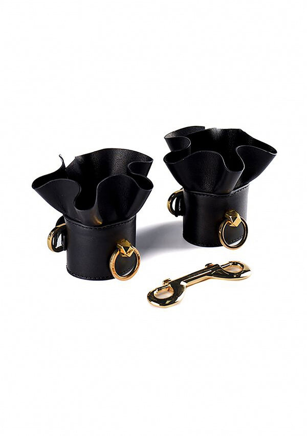 Leren kantachtige handboeien