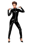 Long sleeved PVC catsuit  - Black